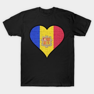 Andorran Jigsaw Puzzle Heart Design - Gift for Andorran With Andorra Roots T-Shirt